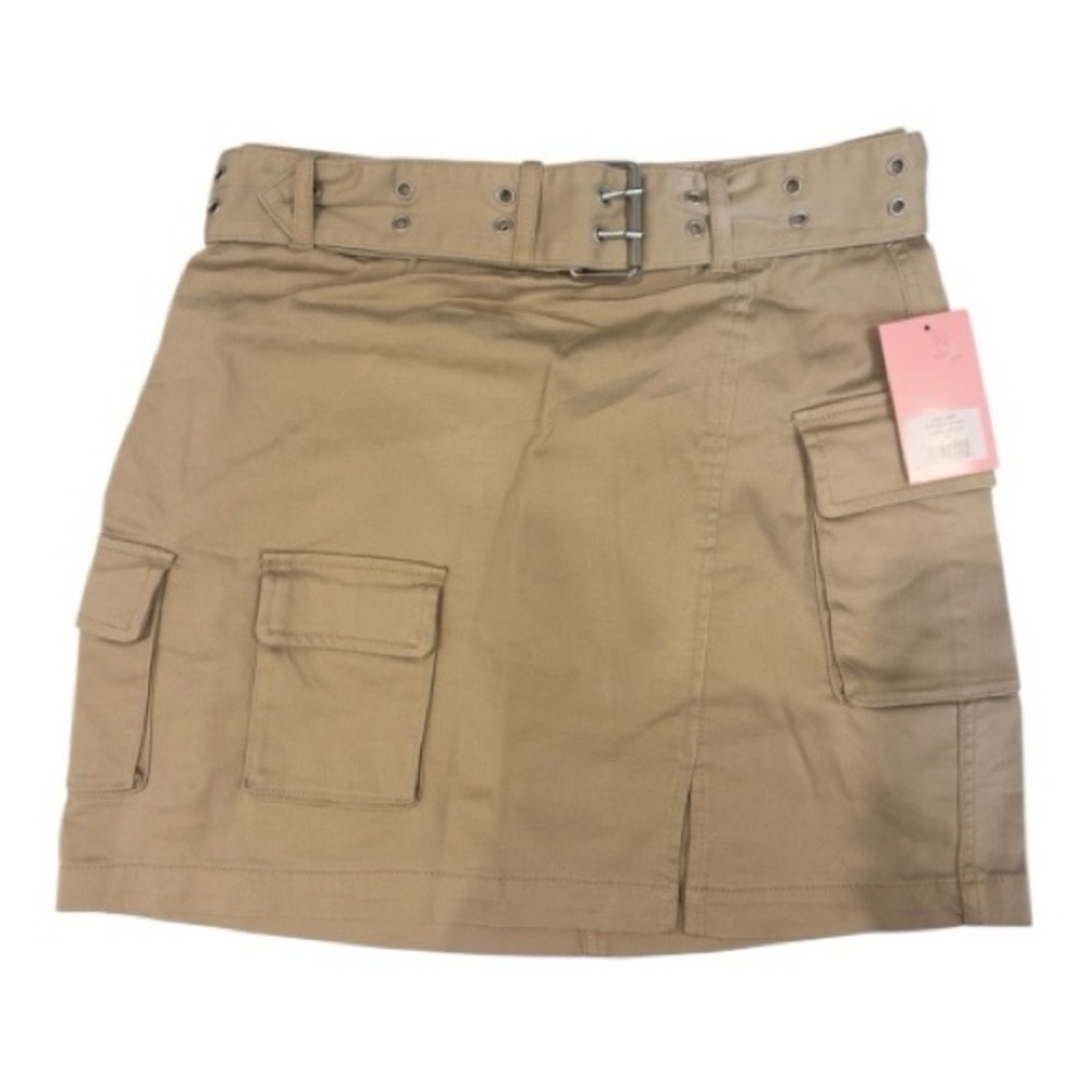 Juicy Couture Tan Cargo Mini Skirt w/ Matching Belt Size 30 (10) NWT